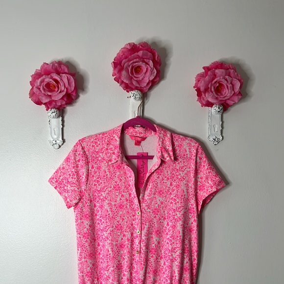 Lilly Pulitzer Jorge Romper in Print Pink Shandy Invest A Gator, Medium. - Picture 5 of 16